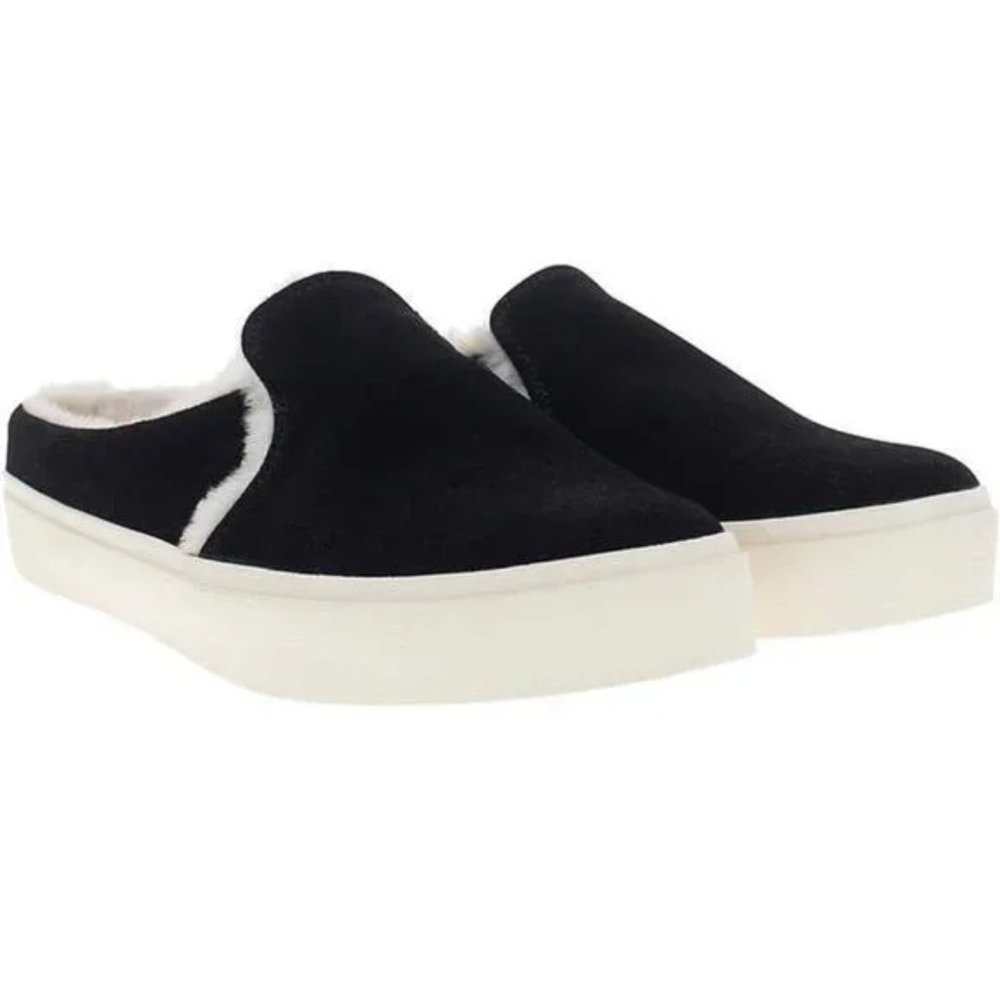 Staheekum Genuine Suede Plush Lining Cozy Camp Mules - Black, Size: 9